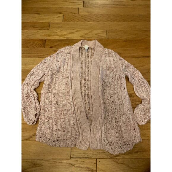 Chico’s women’s moonlight mauve Jenna texture cardigan sweater size 0 (XXS) - Picture 1 of 8